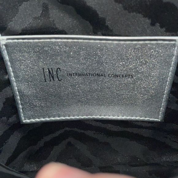 INC Black Envelope Clutch/Purse with Chain - Picture 2 of 3